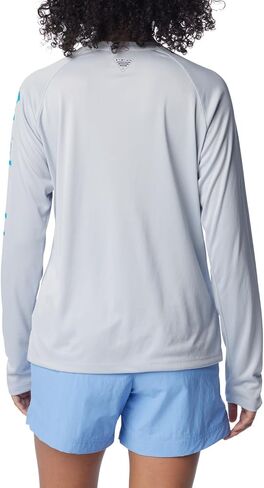 Columbia Women's Tidal Tee II Long Sleeve, Nocturnal/Red Spark Logo, Large in Saudi Arabia