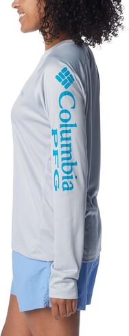 Columbia Women's Tidal Tee II Long Sleeve, Nocturnal/Red Spark Logo, Large in Saudi Arabia