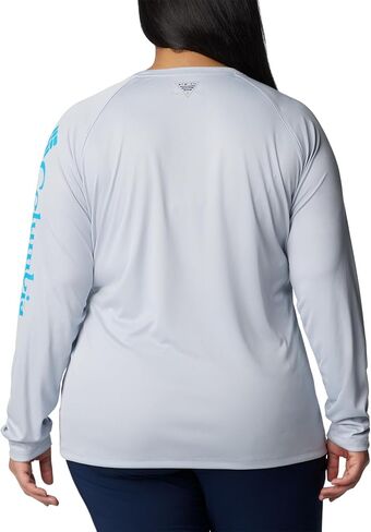 Columbia Women's Tidal Tee II Long Sleeve, Nocturnal/Red Spark Logo, Large in Saudi Arabia