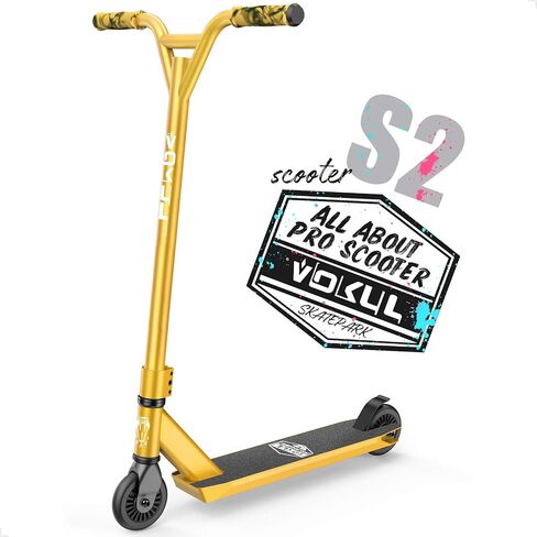 VOKUL Pro Stunt Scooter with Stable Performance - Best Entry Level Trick Freestyle Pro Scooter for Age 6 Up Kids,Boys,Girls(Black/White) in Kuwait