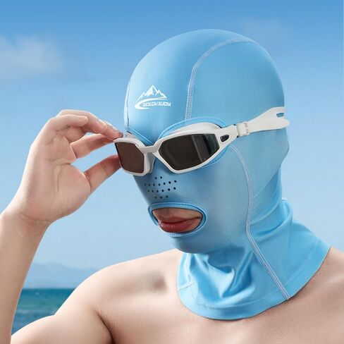 Xmipbs Swimming Caps, Full Face UV Protection Swimming Mask, Head and Neck Cover Protecting from Jellyfish and Other Aquatic Insect,Sunblock in Kuwait