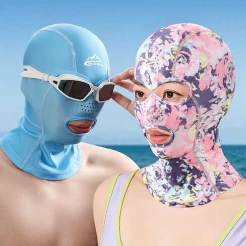 Xmipbs Swimming Caps, Full Face UV Protection Swimming Mask, Head and Neck Cover Protecting from Jellyfish and Other Aquatic Insect,Sunblock in Saudi Arabia