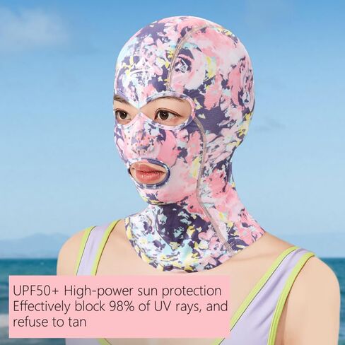Xmipbs Swimming Caps, Full Face UV Protection Swimming Mask, Head and Neck Cover Protecting from Jellyfish and Other Aquatic Insect,Sunblock in Saudi Arabia