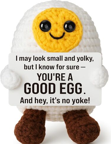 Positive Affirmation Crochet Egg Plush, Handmade Inspirational Birthday Gift for Teens, Cute Daughter Gifts for Mothers Day, Graduation Birthday, Uplifting Reminders for Women Friend Student in Kuwait