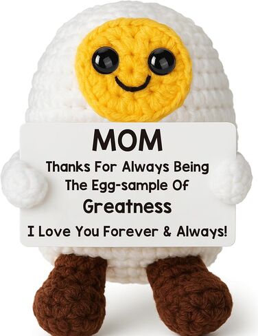 Positive Affirmation Crochet Egg Plush, Handmade Inspirational Birthday Gift for Teens, Cute Daughter Gifts for Mothers Day, Graduation Birthday, Uplifting Reminders for Women Friend Student in Kuwait