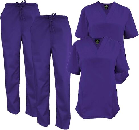 Natural Uniforms Women's Scrub Set Medical Scrub Tops and Pants - Pack of 2 Set in Saudi Arabia