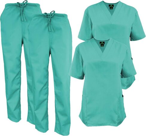 Natural Uniforms Women's Scrub Set Medical Scrub Tops and Pants - Pack of 2 Set in Saudi Arabia