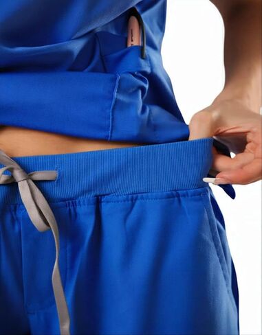 SUNME Scrubs for Women Set - Stretchy V-Neck Top & Jogger Pants with 9 Pockets | Women's Scrubs Set in Kuwait