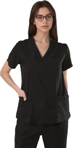 SUNME Scrubs for Women Set - Stretchy V-Neck Top & Jogger Pants with 9 Pockets | Women's Scrubs Set in Kuwait