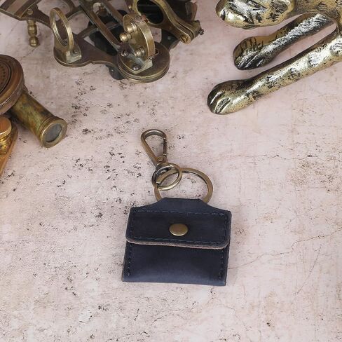 Handmade Full Grain Leather Wedding Ring Pouch Keychain Engagement Ring Case & Key Ring Holder Jewelry Organizer in Saudi Arabia