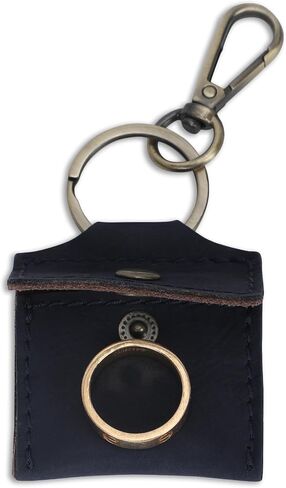 Handmade Full Grain Leather Wedding Ring Pouch Keychain Engagement Ring Case & Key Ring Holder Jewelry Organizer in Saudi Arabia
