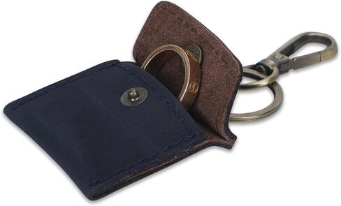 Handmade Full Grain Leather Wedding Ring Pouch Keychain Engagement Ring Case & Key Ring Holder Jewelry Organizer in Saudi Arabia