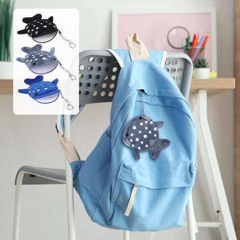 3 PCS Whale Shark Coin Purse, Kawaii Whale Wallet Zipper Shark Wallet, Small Embroidered Fish Marine Animal Coin Purse for Women for Keychain, Holds Coins, Lipstick, Keys in Saudi Arabia