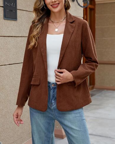 Ladyful Womens Baggy Corduroy Blazer Jacket Dressy Casual Work Suit Jacket Fall Winter Trendy Coat Outerwear in Saudi Arabia