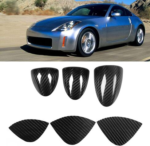 ألياف ألياف الكربون الأصلية Gauge Cover Cover Placoration لـ 350Z 2003 2009 Z33 Z33 Real Carbon Carbon Fiber Sticker Trim Easy Eyage in Saudi Arabia