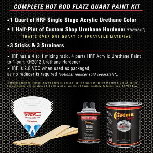متجر مخصص - Desert Storm Tan - Hot Rod Flatz Flat Matte Satin Urethane Auto Paint - Complete Quart Paint Kit - Professional Low Shine Automotive ، Car Truck Coating ، 4: 1 mix patio in Kuwait