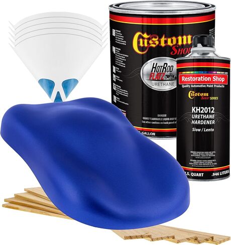 Custom Shop - Daytona Blue Pearl - Hot Rod Flatz Flat Matte Satin Urethane Auto Paint - Complete Gallon Paint Kit - Professional Low Sheen Automotive, Car Truck Coating, 4:1 Mix Ratio in Saudi Arabia