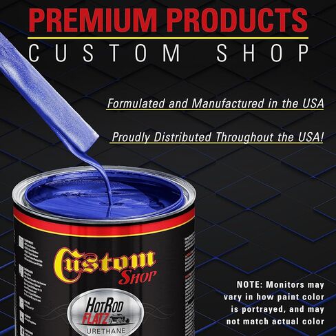 Custom Shop - Daytona Blue Pearl - Hot Rod Flatz Flat Matte Satin Urethane Auto Paint - Complete Gallon Paint Kit - Professional Low Sheen Automotive, Car Truck Coating, 4:1 Mix Ratio in Saudi Arabia