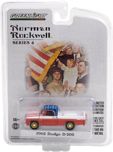 Greenlight 54060-C Norman Rockwell Series 4 - American Flag 1962 Dodge D-200 Pickup 1:64 Scale in Saudi Arabia