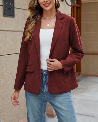 Ladyful Womens Baggy Corduroy Blazer Jacket Dressy Casual Work Suit Jacket Fall Winter Trendy Coat Outerwear in Saudi Arabia