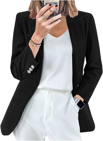 Ladyful Womens Baggy Corduroy Blazer Jacket Dressy Casual Work Suit Jacket Fall Winter Trendy Coat Outerwear in Saudi Arabia