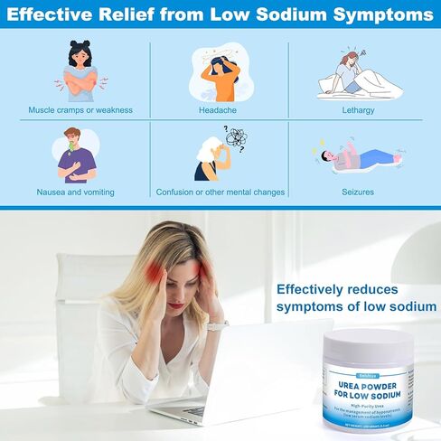 مسحوق اليوريا لانخفاض الصوديوم - 100 جرام طعام طبي لنقص صوديوم الدم و SIADH | مسحوق اليوريا عالي النقاء في USP-يدعم مستويات صحية صحية | من السهل الهضم ، النكهة المنعشة الطبيعية in Kuwait