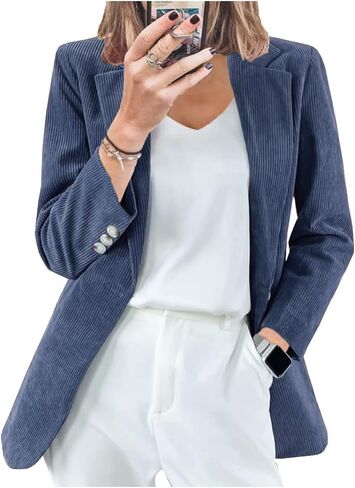 Ladyful Womens Baggy Corduroy Blazer Jacket Dressy Casual Work Suit Jacket Fall Winter Trendy Coat Outerwear in Saudi Arabia