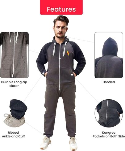 Juicy Trendz Fuxion Mens Novelie Phemsuit - Dark Wooded Oneie للرجال والنساء - مرتدي ملابس ومراف in Kuwait