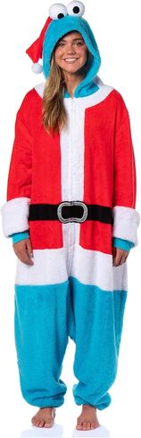 شارع السمسم للجنسين سانتا كوكي مونستر أزياء أزياء الصوف Pajama Kigurumi Union بدلة للرجال والنساء in Saudi Arabia