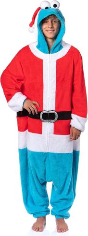 شارع السمسم للجنسين سانتا كوكي مونستر أزياء أزياء الصوف Pajama Kigurumi Union بدلة للرجال والنساء in Saudi Arabia