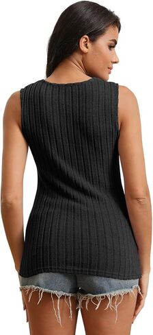 Tank Top for Women V Neck Summer T Shirts Outfits Sleeveless Sweater Tops for Women 2025 Casual Trendy Loose Fit Clothes in Saudi Arabia