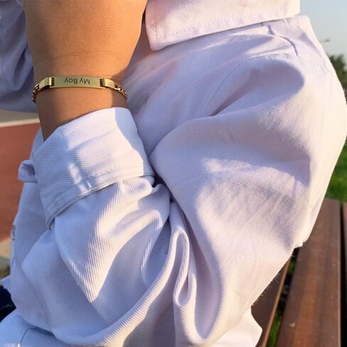 Ethlyn Gifts for Baby Boy Stainless Steel Figaro Bracelet Waterproof Children Jewelry Boys Birthday Gift in Kuwait