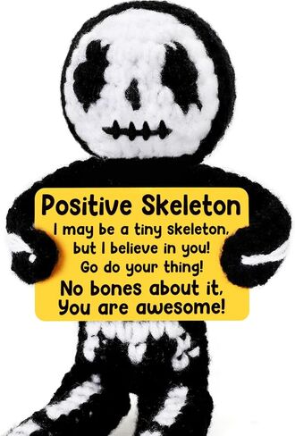 هدايا كروشيه إيجابية هيكل عظمي هدايا عيد ميلاد عيد ميلاد تقدير الأسبوع هدايا التخرج للنساء الرجال له ، هالوين قوطية ديكور خمر ، مراهقة صبي ديكور غرفة in Kuwait