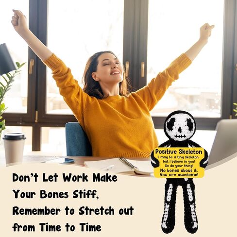 هدايا كروشيه إيجابية هيكل عظمي هدايا عيد ميلاد عيد ميلاد تقدير الأسبوع هدايا التخرج للنساء الرجال له ، هالوين قوطية ديكور خمر ، مراهقة صبي ديكور غرفة in Kuwait