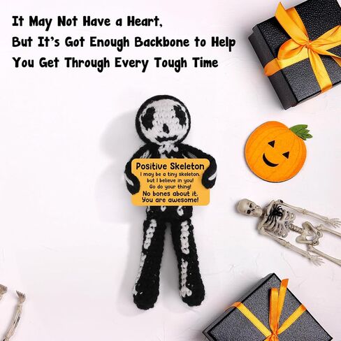 هدايا كروشيه إيجابية هيكل عظمي هدايا عيد ميلاد عيد ميلاد تقدير الأسبوع هدايا التخرج للنساء الرجال له ، هالوين قوطية ديكور خمر ، مراهقة صبي ديكور غرفة in Kuwait