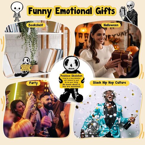 هدايا كروشيه إيجابية هيكل عظمي هدايا عيد ميلاد عيد ميلاد تقدير الأسبوع هدايا التخرج للنساء الرجال له ، هالوين قوطية ديكور خمر ، مراهقة صبي ديكور غرفة in Kuwait