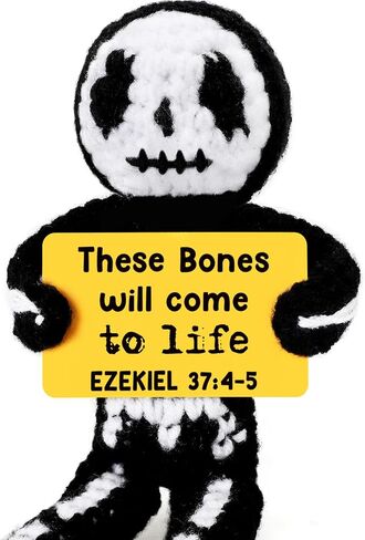 Mini Positive Crochet Skeleton Gifts Fathers Day Birthday Teacher Appreciation Week Graduation Gifts for Women Men Her Him, Halloween Gothic Vintage Decor, Teenage Boy Room Decor in Saudi Arabia