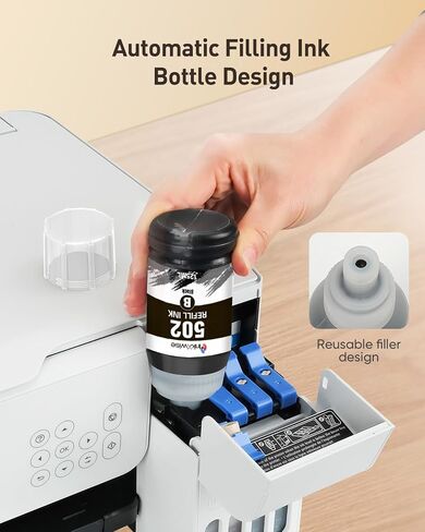 BLACK 542 Pigment Ink Refill Ink Bottle Replacement for Epson 542 T542 use with Ecotank ET-5150 ET-5170 ET-5180 ET-5850 ET-5800 ET-5880 ET-16600 ET-16650 ST-C8000 ST-C8090 ，High Yield(2 Pack) in Saudi Arabia