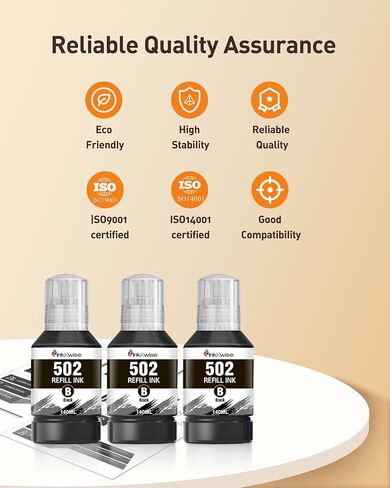 BLACK 542 Pigment Ink Refill Ink Bottle Replacement for Epson 542 T542 use with Ecotank ET-5150 ET-5170 ET-5180 ET-5850 ET-5800 ET-5880 ET-16600 ET-16650 ST-C8000 ST-C8090 ，High Yield(2 Pack) in Saudi Arabia