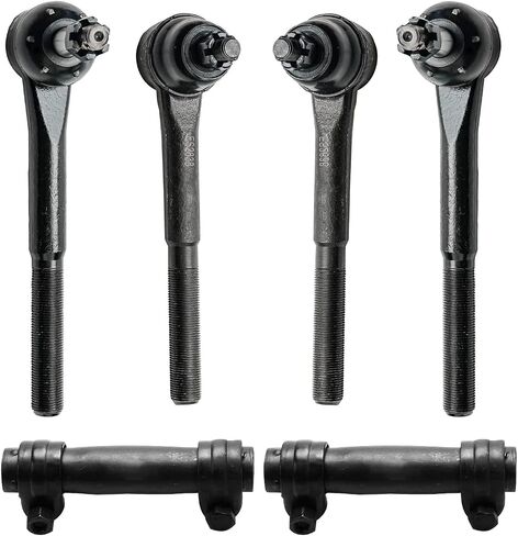 Detroit Axle - 4WD Front 6PC TIE RODS KIT لـ CHEVY GMC K1500 K2500 Suburban K3500 Tahoe Yukon Blazer Cadillac Escalade ، 4 Outer & INNER TIE RODS 2 ALGENTING SILEVES in Saudi Arabia