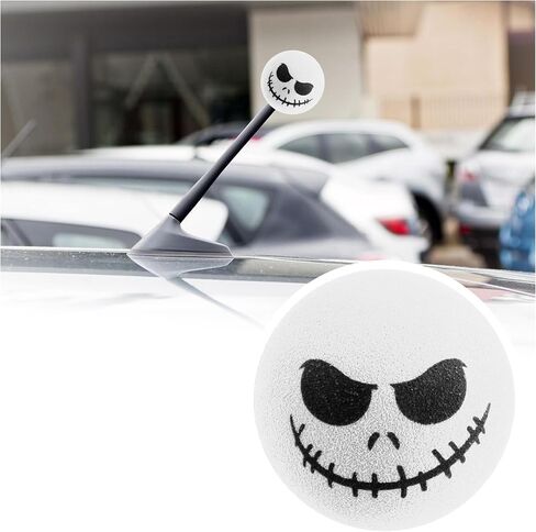 Halloween Skull Spooky Smile Car Antenna Toppers Halloween Car Decoration,Cute & Funny Antenna Balls for Cars,Antenna Toppers for Vehicles Car Accessories Fit Car Truck SUV (Green) in Saudi Arabia