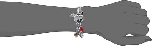 Accutime Disney Mickey Mouse Charm Watch Watch -Silver -Tone Design Design Quartz typiece for Girls & Women in Saudi Arabia