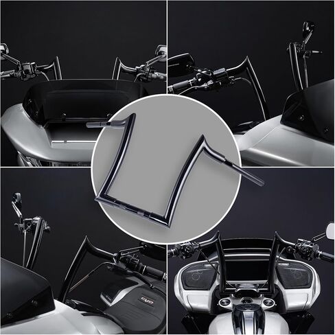 14 "" Rise Hools Handlebar 1-1/2 "" Bar Diameter Bar متوافق مع Harley Touring 121 2023 CVO Road Glide ، 2024 Road Glide Fltrx (Hoosers) in Kuwait