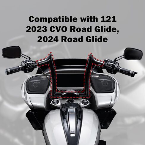 14 "" Rise Hools Handlebar 1-1/2 "" Bar Diameter Bar متوافق مع Harley Touring 121 2023 CVO Road Glide ، 2024 Road Glide Fltrx (Hoosers) in Kuwait