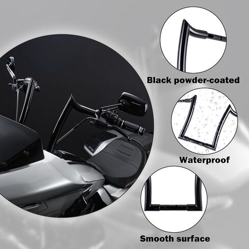 14 "" Rise Hools Handlebar 1-1/2 "" Bar Diameter Bar متوافق مع Harley Touring 121 2023 CVO Road Glide ، 2024 Road Glide Fltrx (Hoosers) in Kuwait