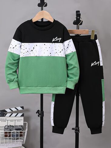 Boys Hoodie Pant Set 3D Print Hooded Sweatshirt Sweatpant Suit 2 Piece Clothing Set for 4-14 Years in Saudi Arabia