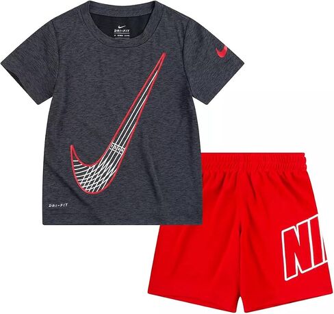 تي شيرت قطرات الأكمام القصيرة من Nike Boy من Nike Boy (Red (86H365-U10)/Gray ، 5) in Saudi Arabia