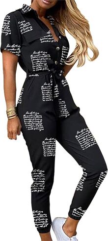 Women's Long Pants Outfits Sexy Summer Jumpsuits Bodycon Belted Romper in Saudi Arabia