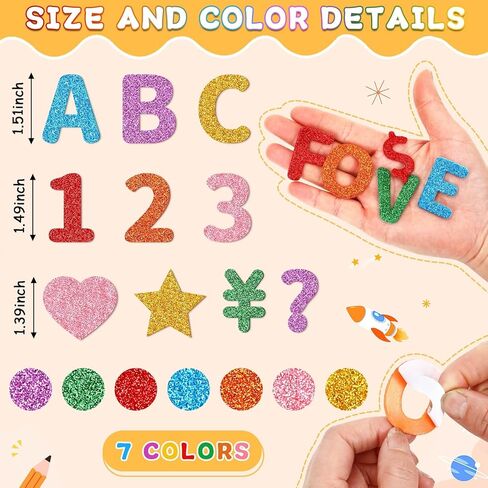 JULBEAR 300 Pcs Patriotic Glitter Star Foam Stickers Red Blue Silver Glitter Star Self-Adhesive Stickers Memorial Day for Kids Arts Crafts Independence Day 4th of July Decoration Supplies in Kuwait