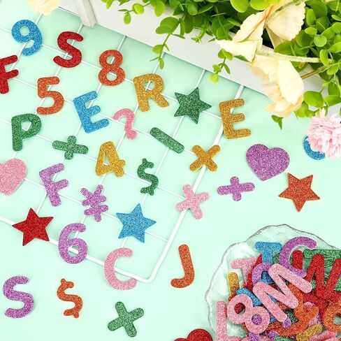 JULBEAR 300 Pcs Patriotic Glitter Star Foam Stickers Red Blue Silver Glitter Star Self-Adhesive Stickers Memorial Day for Kids Arts Crafts Independence Day 4th of July Decoration Supplies in Kuwait